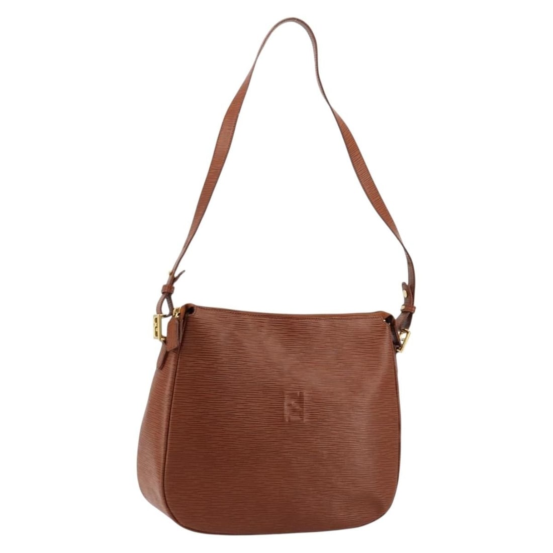 Brown Gold Leather Fendi Shoulder Bag Italy (1 of 18)