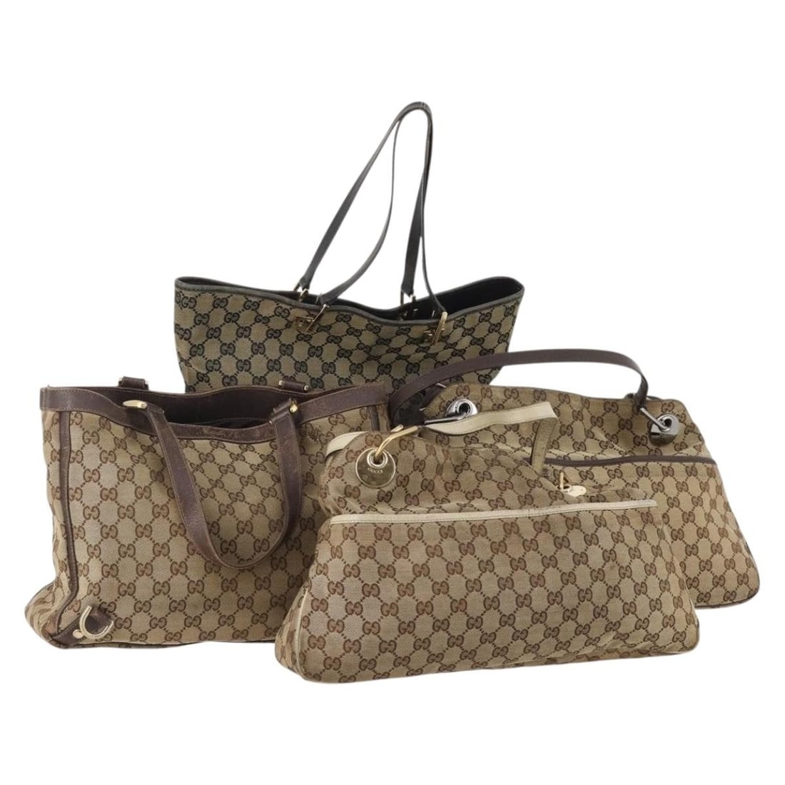 Gucci GG Canvas Navy Beige Tote Bag Auth 178851: Gucci GG Canvas Navy Beige Tote Bag Auth 178851 This GUCCI GG Canvas Tote Bag set features a navy and beige color scheme and is crafted from GG canvas material. Designed for women, the totes are made 