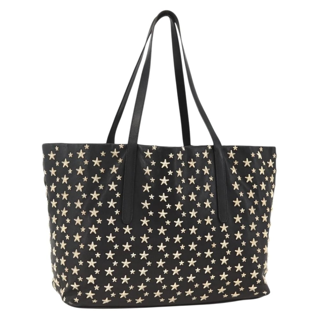Jimmy Choo black gold leather tote bag Italy 14.6 x 11.4 x 5.1 inch: Jimmy Choo black gold leather tote bag Italy 14.6 x 11.4 x 5.1 inch This Jimmy Choo tote bag features a black and gold leather exterior with gold-tone hardware. Made in Italy, it is designed for women
