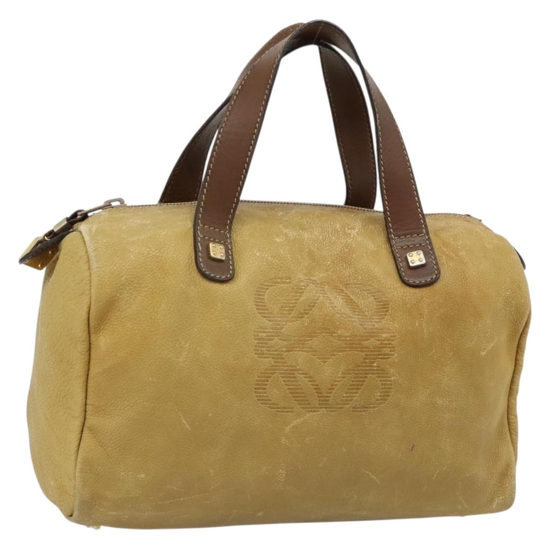 LOEWE yellow gold leather handbag Anagram women Spain: LOEWE yellow gold leather handbag Anagram women Spain This LOEWE Anagram handbag is crafted from yellow and gold leather, offering a stylish and vibrant accessory. The bag features a structured silhou
