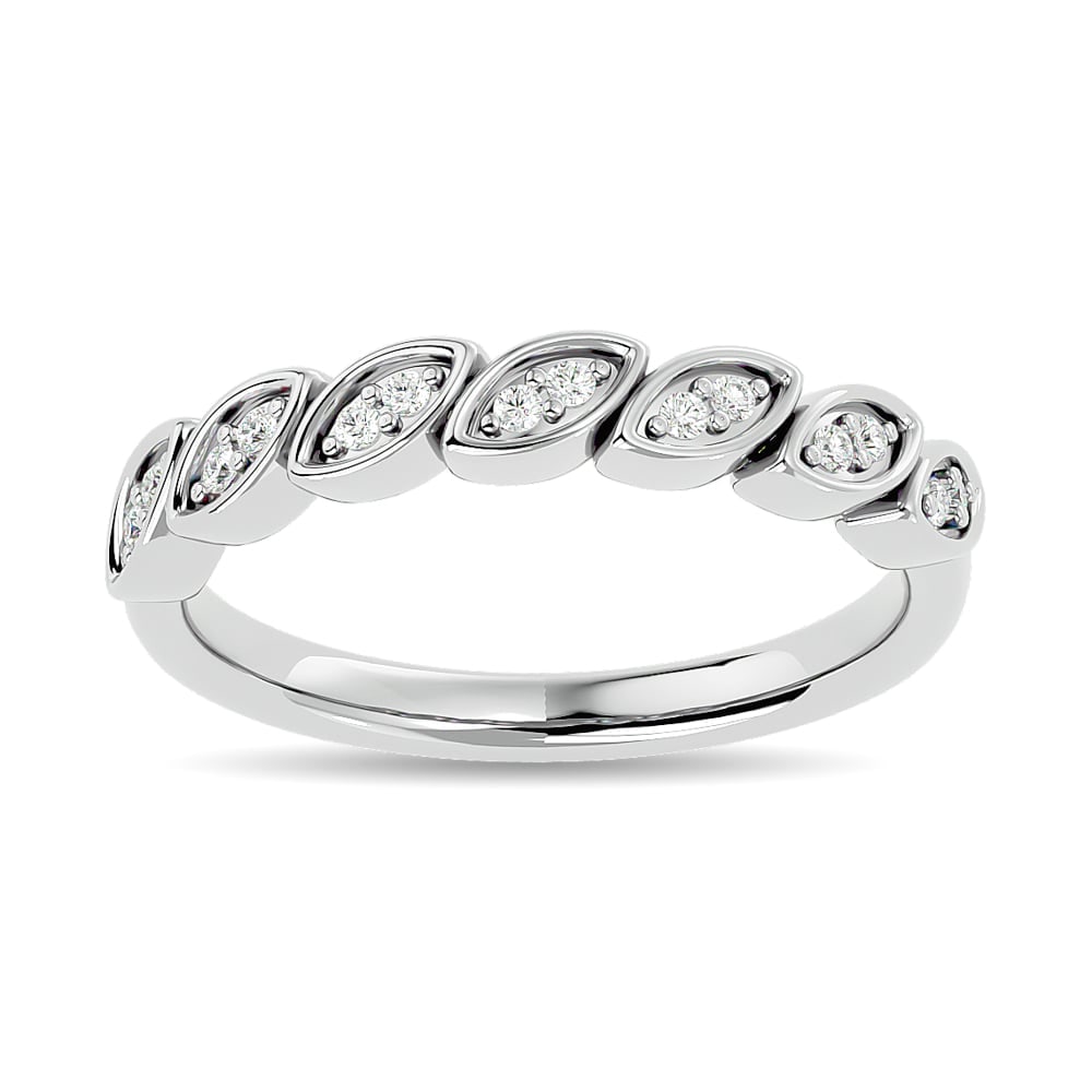 Diamond 1/10 Ct.tw Stackable Ring in 14K White Gold: Diamond 1/10 Ct.tw Stackable Ring in 14K White Gold 14k White Gold Stone Color: Gh Stone Clarity: Si2 Each ring is presented in standard size 6.5. Complimentary resizing is available between sizes 510
