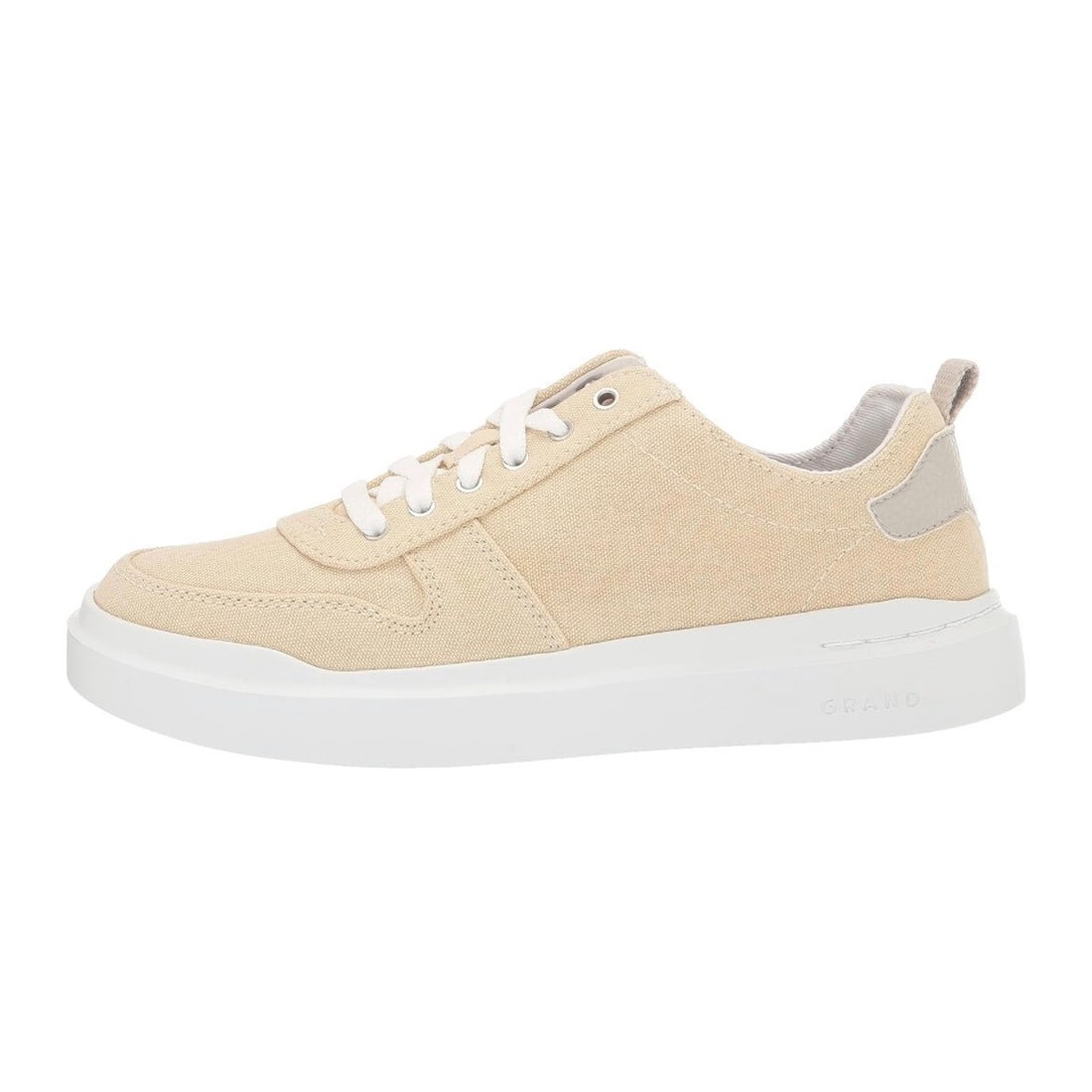 Cole Haan Women's Grandpro Rally Beige Canvas Sneakers 6B: Cole Haan Women's Grandpro Rally Beige Canvas Sneakers 6B Elevate your activewear with the Cole Haan Women's Grandpro Rally Canvas Court Sneakers in Shortbread. These stylish low-top sneakers feature 