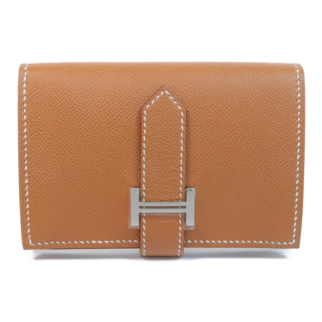 Hermes Bearn Mini Brown Epsom Leather Bi Fold Wallet PHW (1 of 13)