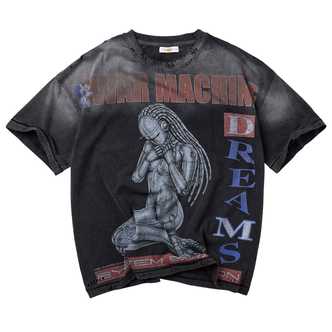 Vale Forever Black War Machine Tee Large: Vale Forever Black War Machine Tee Large This is an authentic Vale Forever War Machine black tee in a large size. The shirt features a classic crew neck design and is crafted for comfortable everyday 