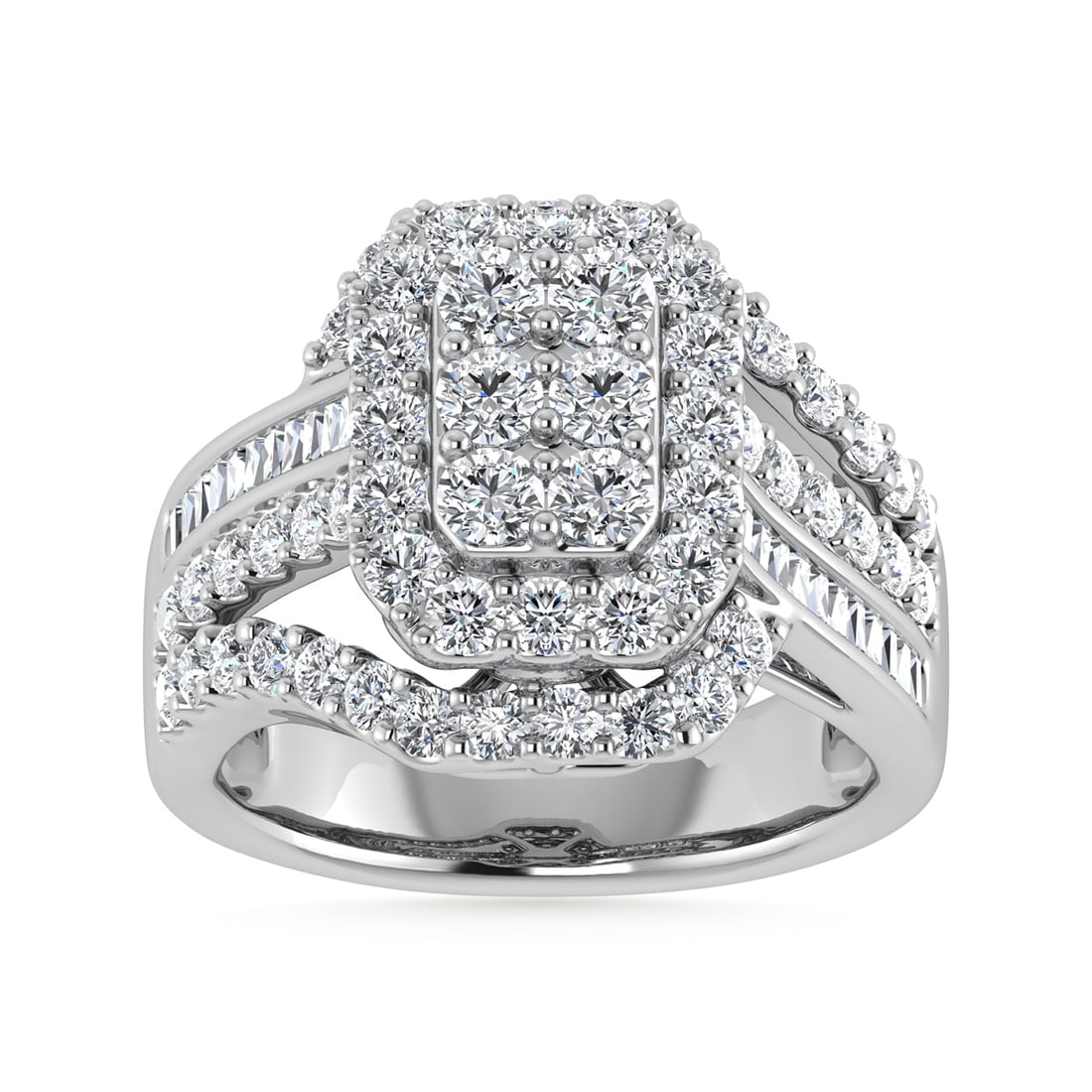 10K White Gold Diamond 2 Ct.Tw. Engagement Ring: 10K White Gold Diamond 2 Ct.Tw. Engagement Ring 10k White Gold Stone Color: G-h Stone Clarity: I1 Each ring is presented in standard size 6.5. Complimentary resizing is available between sizes 510 (in