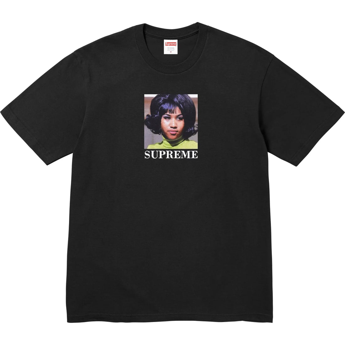 Supreme Aretha Tee Black XXL: Supreme Aretha Tee Black XXL This Supreme Aretha Black Tee is an authentic piece featuring a classic design. It is in unworn condition and comes in a size XXL, making it a great choice for those seeki