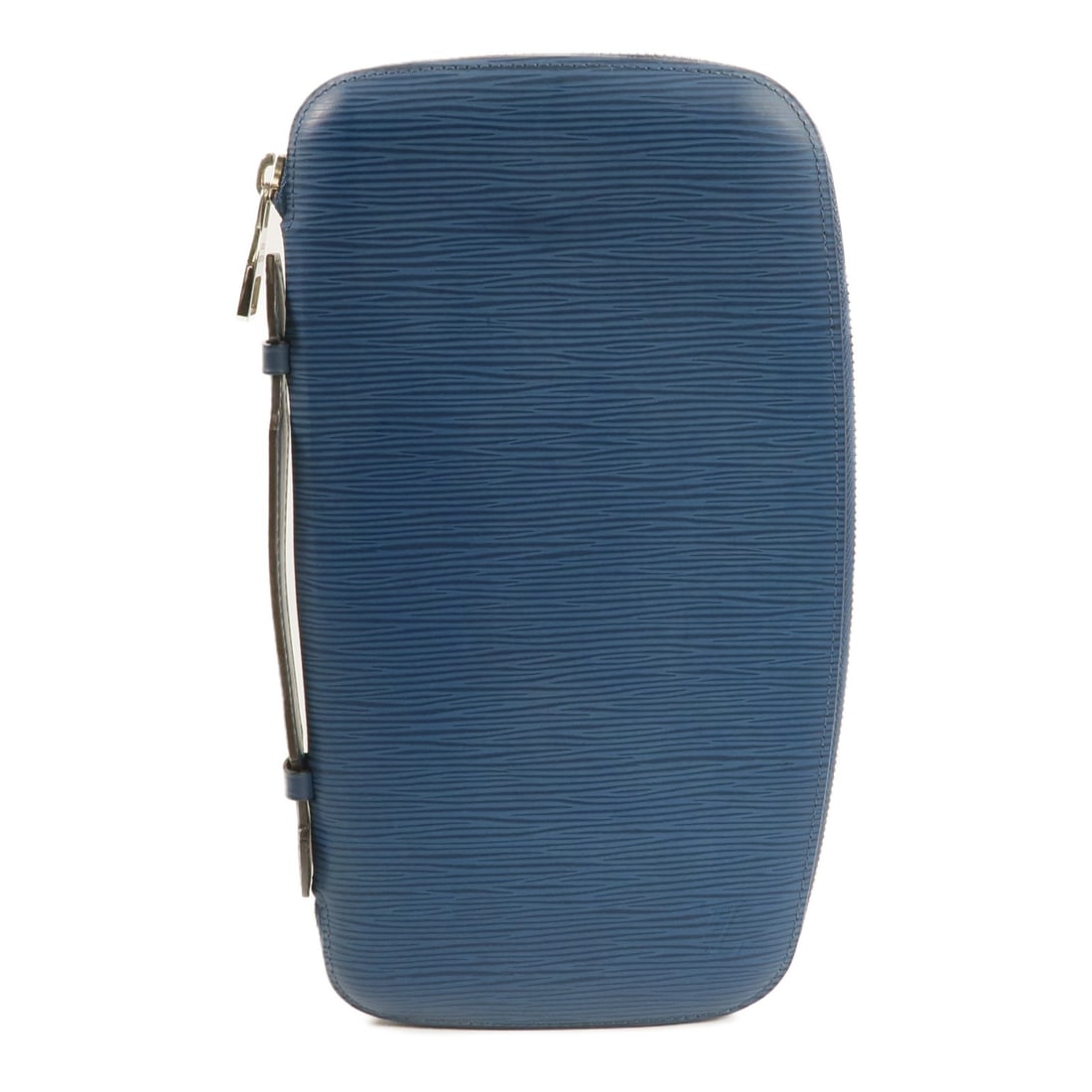 Epi Blue Atoll Clutch Organizer by Louis Vuitton M60731 SHW: Epi Blue Atoll Clutch Organizer by Louis Vuitton M60731 SHW This Louis Vuitton Atoll Clutch Bag features signature Epi blue calfskin leather and sleek silver-tone hardware, offering both style and dur