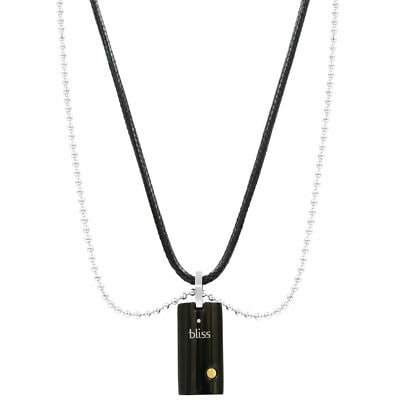 Damiani Uomo pendant necklace stainless steel 18K yellow gold diamond: Damiani Uomo pendant necklace stainless steel 18K yellow gold diamond This Bliss by Damiani "Uomo" pendant necklace is crafted from stainless steel and 18k yellow gold. The design features a rectangul
