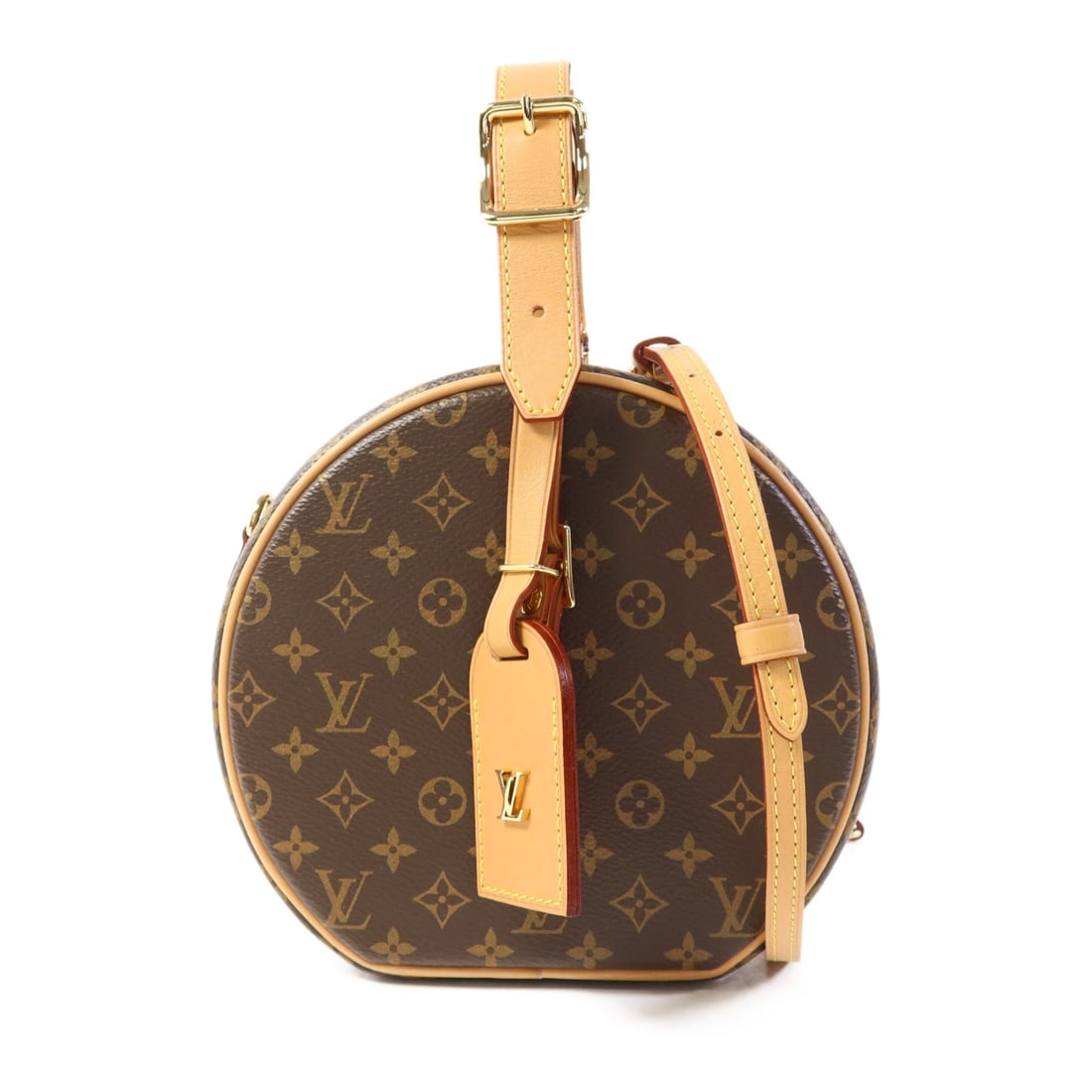Louis Vuitton Petite Boite Chapeau Monogram Brown Shoulder Bag: Louis Vuitton Petite Boite Chapeau Monogram Brown Shoulder Bag This Louis Vuitton Petite Boite Chapeau 2-way shoulder bag features the brand's signature PVC coated canvas in brown with gold tone hardw