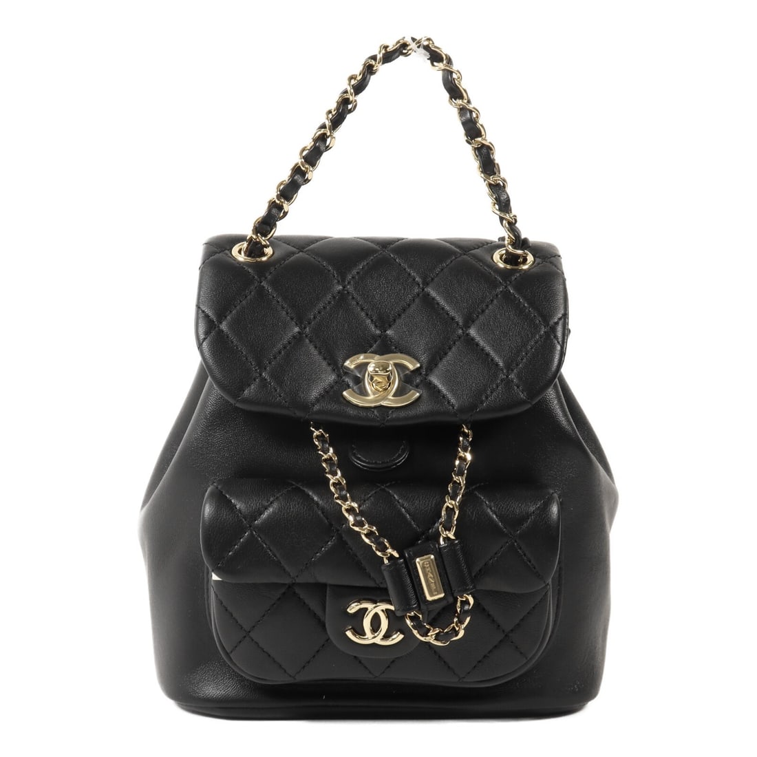 CHANEL Duma Lambskin Black Chain Backpack GHW AS2908 (1 of 15)
