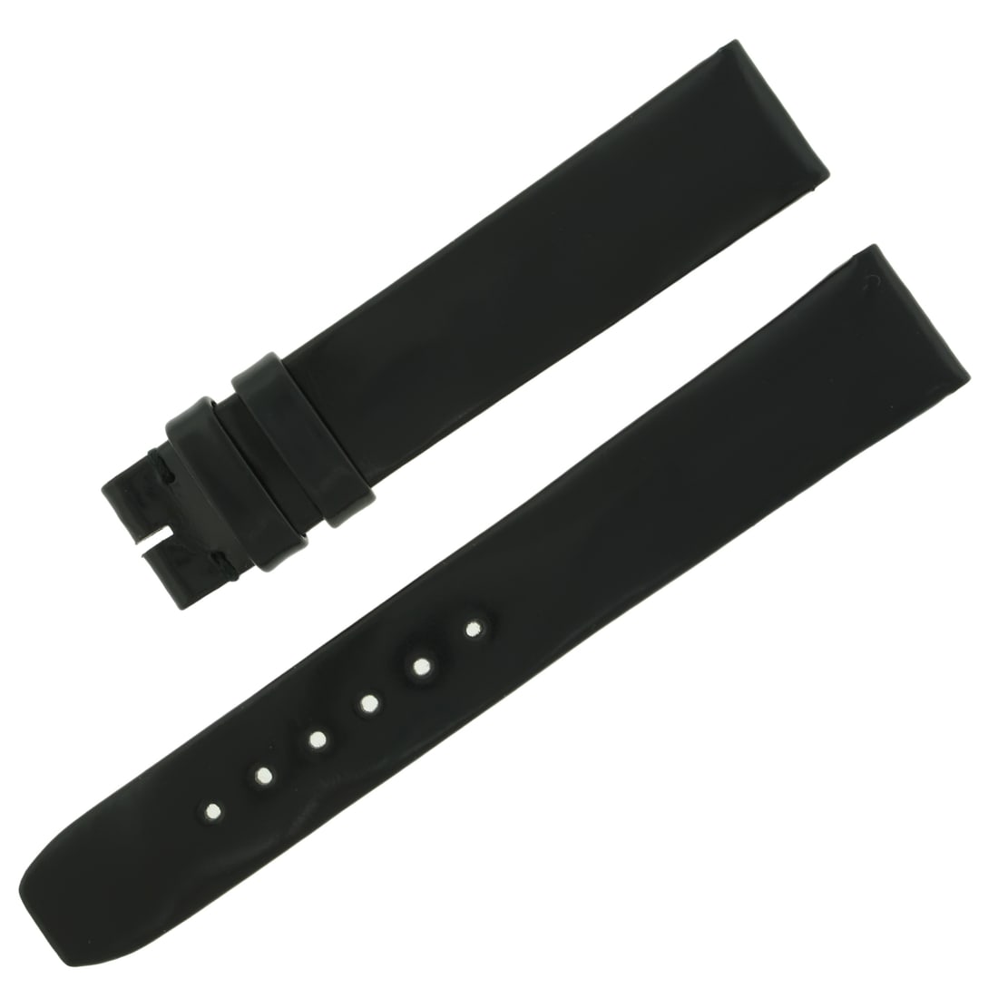 Baume et Mercier Shiny Black Leather Watch Band 16mm 14mm: Baume et Mercier Shiny Black Leather Watch Band 16mm 14mm Elevate your timepiece with this elegant Baume et Mercier wristwatch band, crafted from shiny black genuine leather. Designed specifically for