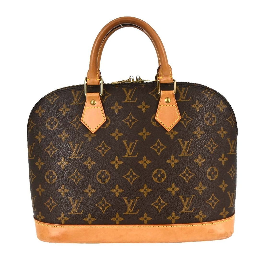 Louis Vuitton Alma Monogram Canvas Zip Handbag: Louis Vuitton Alma Monogram Canvas Zip Handbag This Louis Vuitton Alma handbag features the iconic Monogram canvas with beige double handles and a brown canvas lining. Designed in a medium size, it of