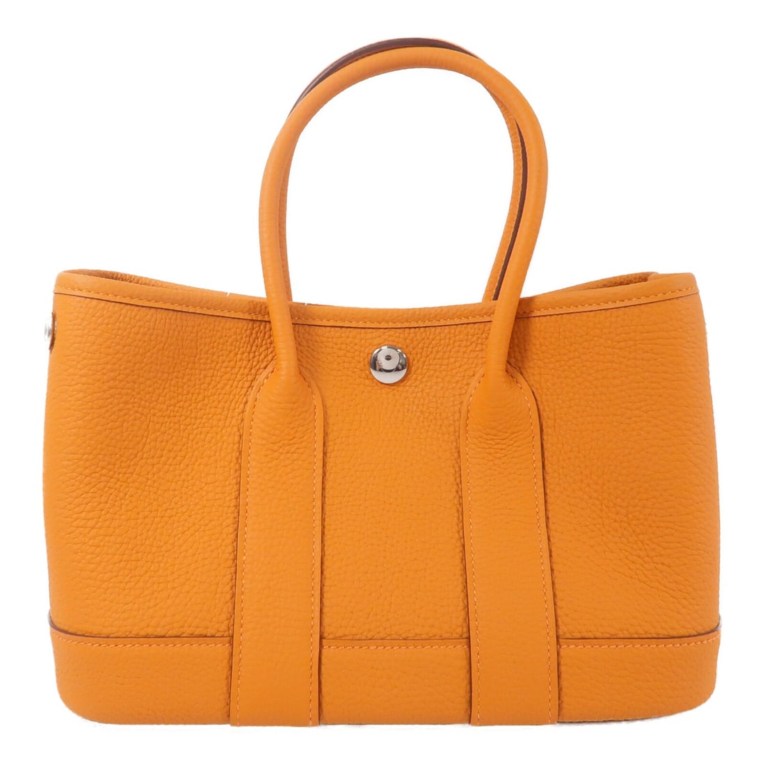 Hermes Mini Garden Party Orange Negonda Leather Tote Bag: Hermes Mini Garden Party Orange Negonda Leather Tote Bag This Hermes Mini Garden Party tote bag is crafted from Negonda calfskin leather in a vibrant orange color. Designed for women, it features a co