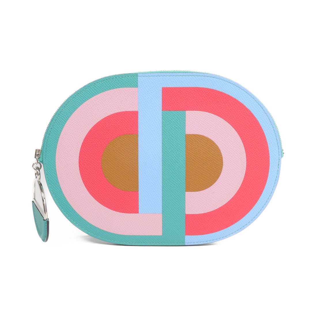 Hermes In-The-Loop Green Epsom Leather Pouch With Palladium Hardware: Hermes In-The-Loop Green Epsom Leather Pouch With Palladium Hardware This Hermes In-The-Loop To Go pouch clutch is crafted from green Epsom calfskin leather and features a multicolor design. Designed 