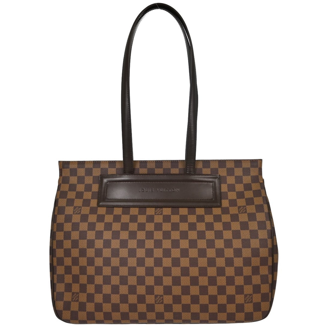 Louis Vuitton Parioli GM Damier Ebene shoulder bag: Louis Vuitton Parioli GM Damier Ebene shoulder bag This is a vintage Louis Vuitton Parioli GM shoulder bag in the Damier Ebene pattern. Crafted in France, it features a brown Damier canvas with leathe