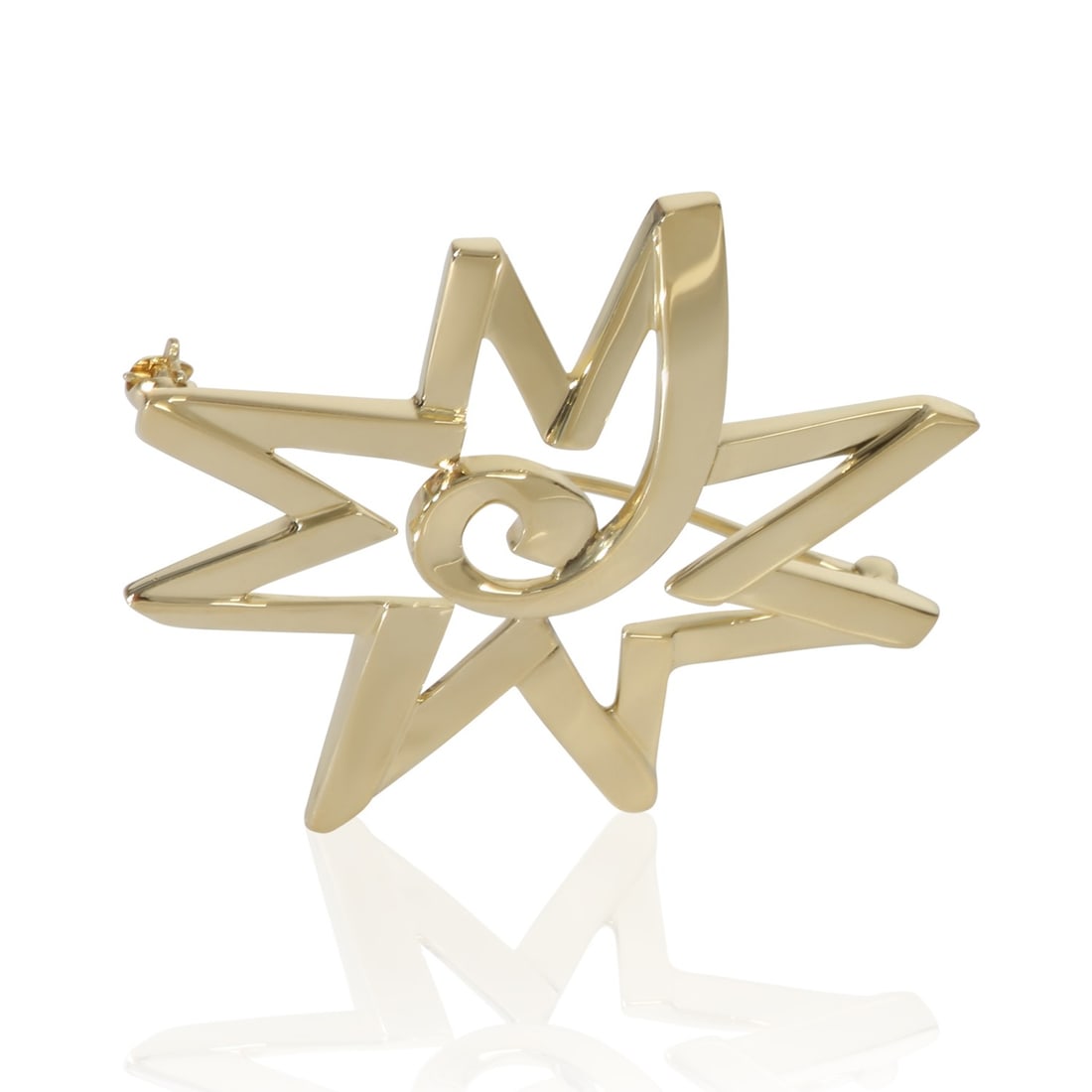 Vintage Paloma Picasso Star Brooch in 18k Yellow Gold: Vintage Paloma Picasso Star Brooch in 18k Yellow Gold This Tiffany & Co. vintage brooch from the Paloma Picasso Star collection is crafted in 18k yellow gold. Designed for unisex wear, it features a s