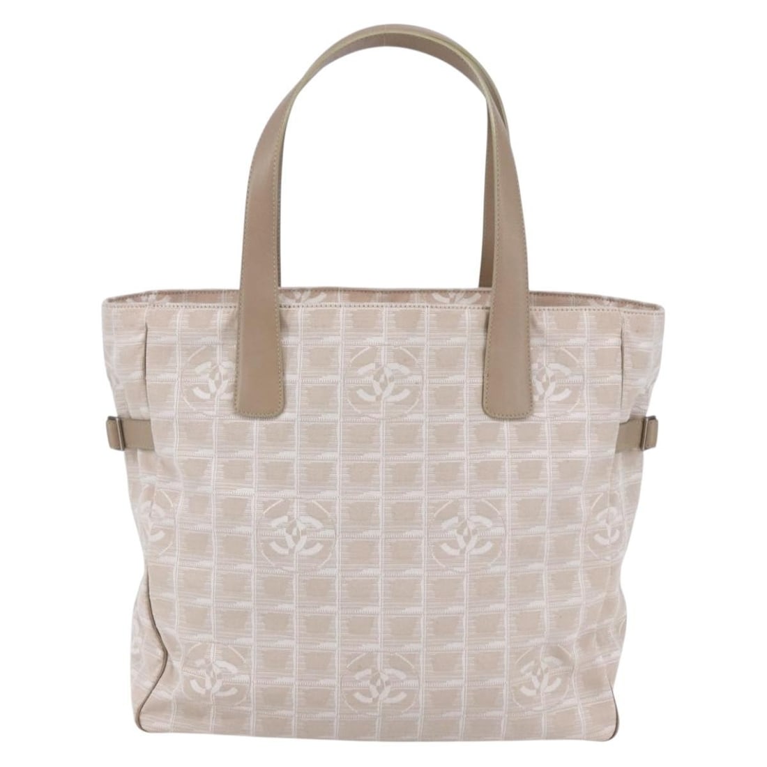 Chanel Pink Canvas Travel Line Tote Bag 35cm by 40cm by 12cm: Chanel Pink Canvas Travel Line Tote Bag 35cm by 40cm by 12cm This pre-owned Chanel Travel Line Tote in pink canvas is designed for women. The tote shows typical signs of use including surface rubbing,