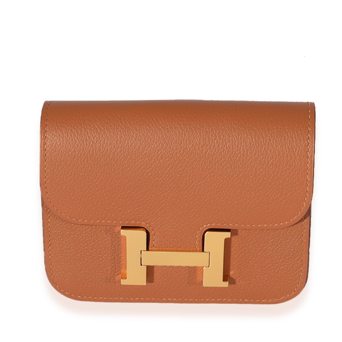 Hermes Constance Slim Compact Wallet Gold Vert Fizz Leather with Gold Tone Hardware: Hermes Constance Slim Compact Wallet Gold Vert Fizz Leather with Gold Tone Hardware The Hermes Constance Slim Compact Wallet showcases a sophisticated two-tone design in gold and Vert Fizz Evercolor l