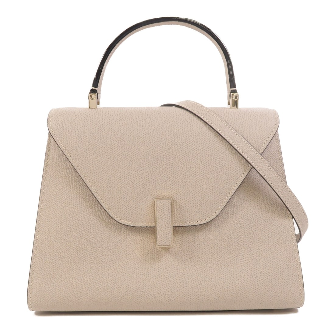 Valextra Iside Medium Gray Calfskin Top Handle Shoulder Bag: Valextra Iside Medium Gray Calfskin Top Handle Shoulder Bag This Valextra Iside Top Handle Medium 2-Way Shoulder Bag is crafted from high-quality gray calfskin leather. Designed for versatility, it fe