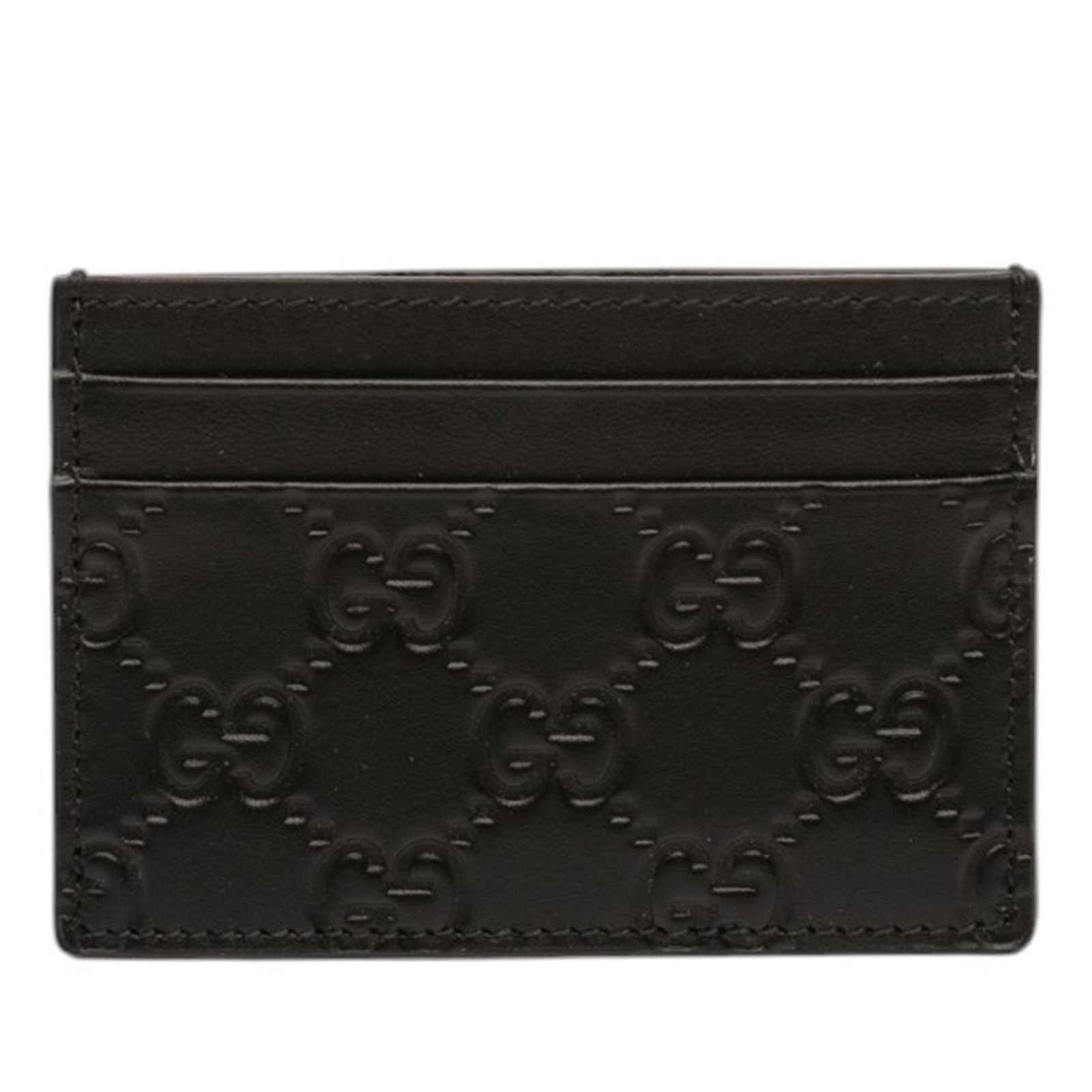 Gucci Guccissima Leather Black Card Case: Gucci Guccissima Leather Black Card Case This Guccissima card holder features an embossed leather exterior with multiple card slots, offering a stylish and practical way to organize your essentials. C