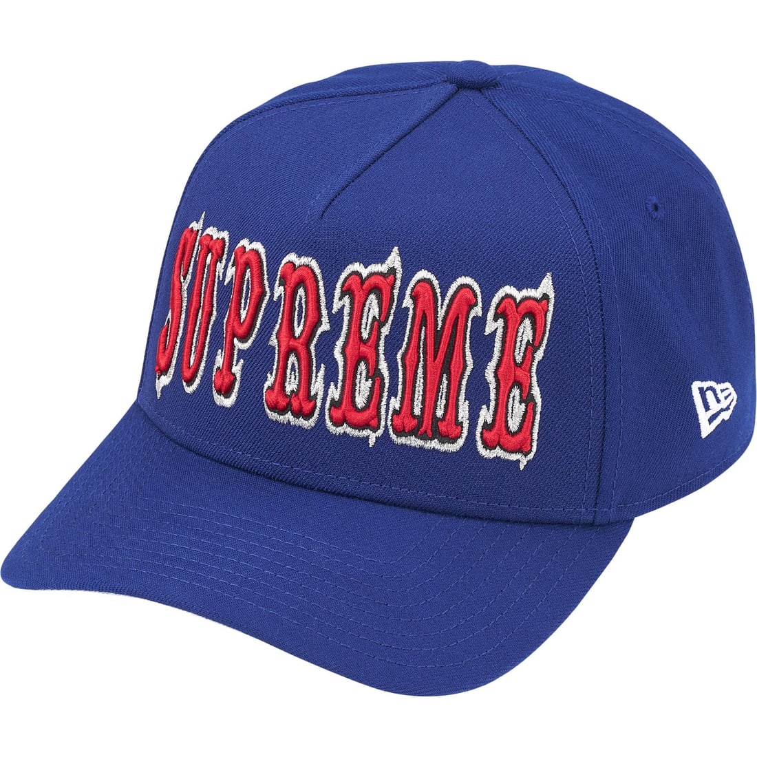 Supreme New Era Navy Gothic Outline Adjustable Cap (1 of 2)