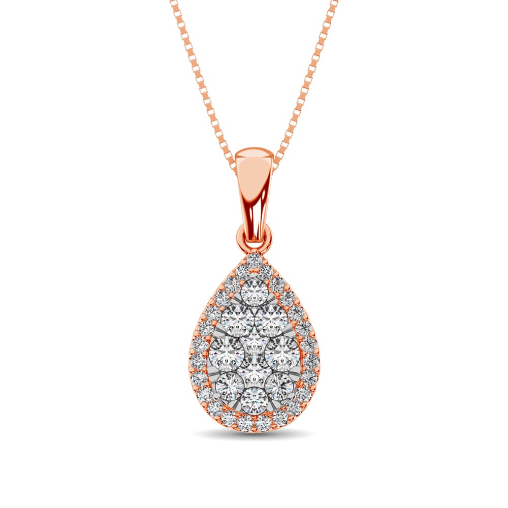 Diamond Fashion Pendant 5/8 Ct.tw Round Cut in 14K Rose Gold: Diamond Fashion Pendant 5/8 Ct.tw Round Cut in 14K Rose Gold 14k Rose Gold Stone Color: Gh Stone Clarity: I1 Unless otherwise specified, pendants that include a chain are paired with our standard 18-i