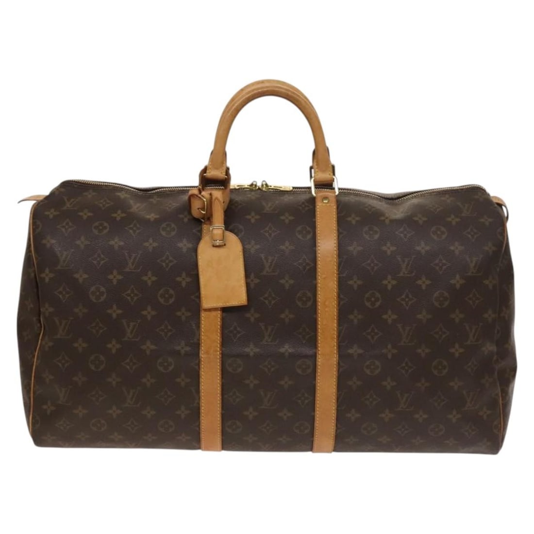 Louis Vuitton Keepall Monogram Brown Canvas Travel Bag: Louis Vuitton Keepall Monogram Brown Canvas Travel Bag This Louis Vuitton Keepall Bag features the iconic monogram canvas in a classic brown color. Designed for unisex use, it offers ample space and d