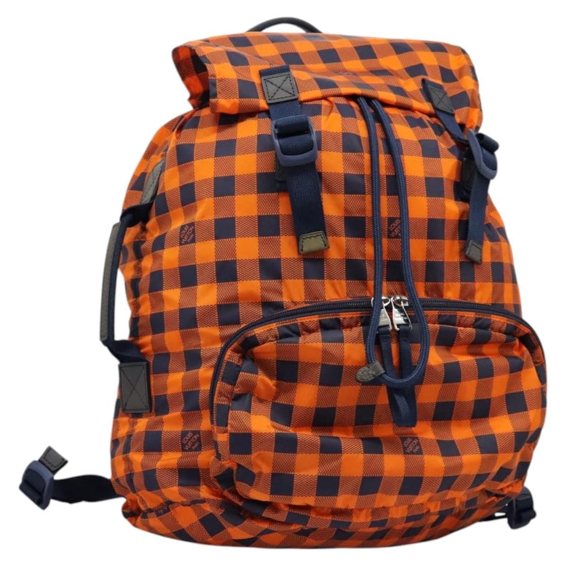 Louis Vuitton Damier Aventure Orange Nylon Backpack N41188 France: Louis Vuitton Damier Aventure Orange Nylon Backpack N41188 France This Louis Vuitton Damier Aventure Light Pack Backpack features a durable nylon and Damier Ebene canvas construction in vibrant orange