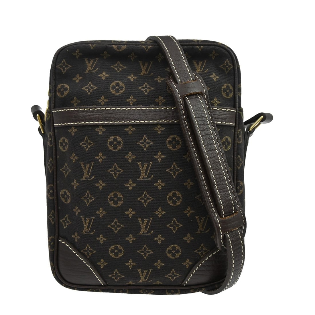 Louis Vuitton Danube Mini Lin brown shoulder bag M95228: Louis Vuitton Danube Mini Lin brown shoulder bag M95228 This Louis Vuitton Mini Lin Danube shoulder bag features the signature Monogram Mini Lin canvas with leather trim. Designed in a mini size, it i