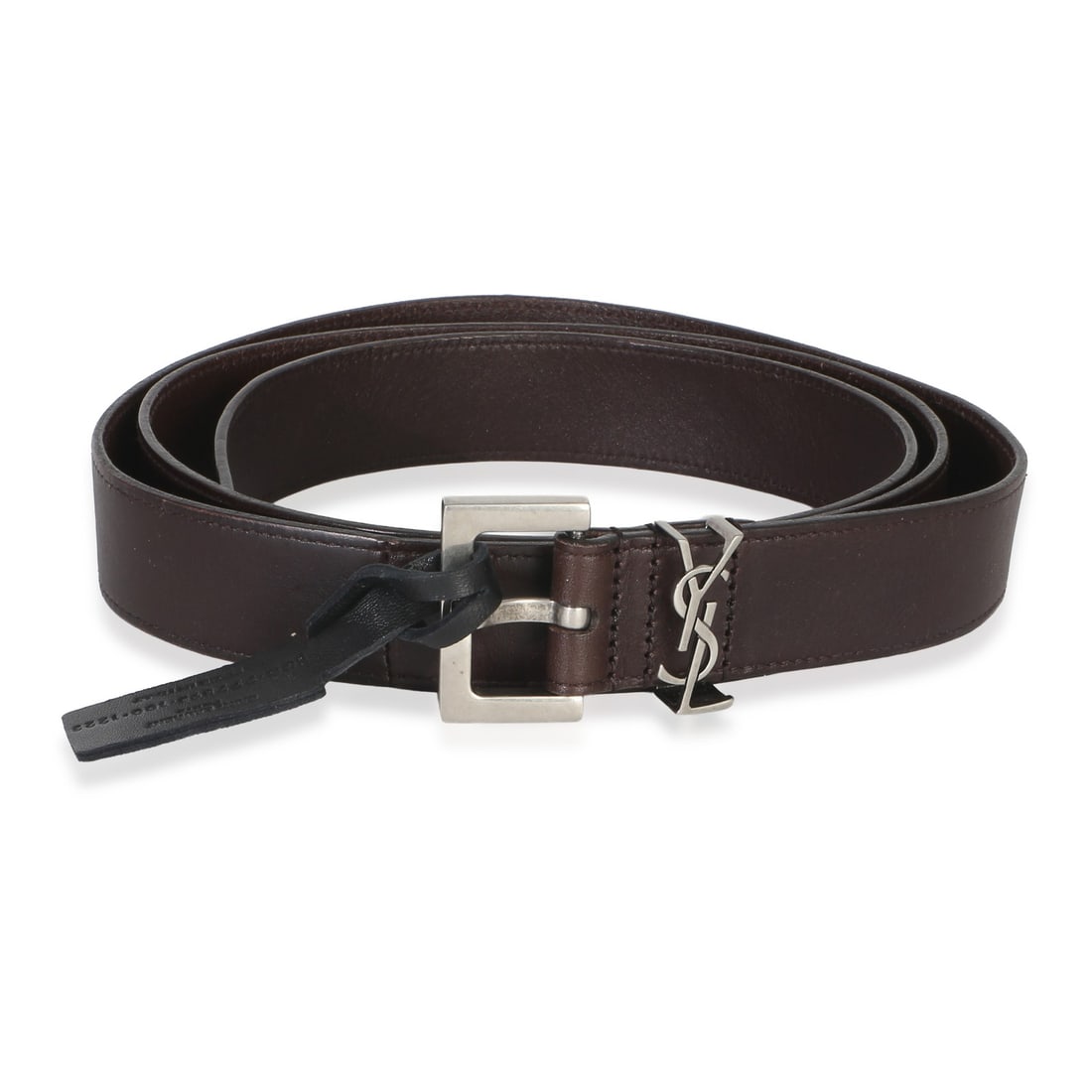 Saint Laurent Cassandre Brown Lambskin Men's Belt 100 40 (1 of 5)