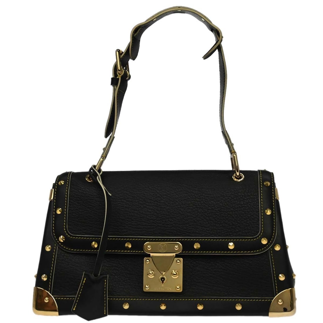 Louis Vuitton Suhali black leather top handle handbag: Louis Vuitton Suhali black leather top handle handbag This Louis Vuitton Black Suhali Talentueux handbag features a structured medium-sized silhouette crafted from high-quality leather. The bag is des