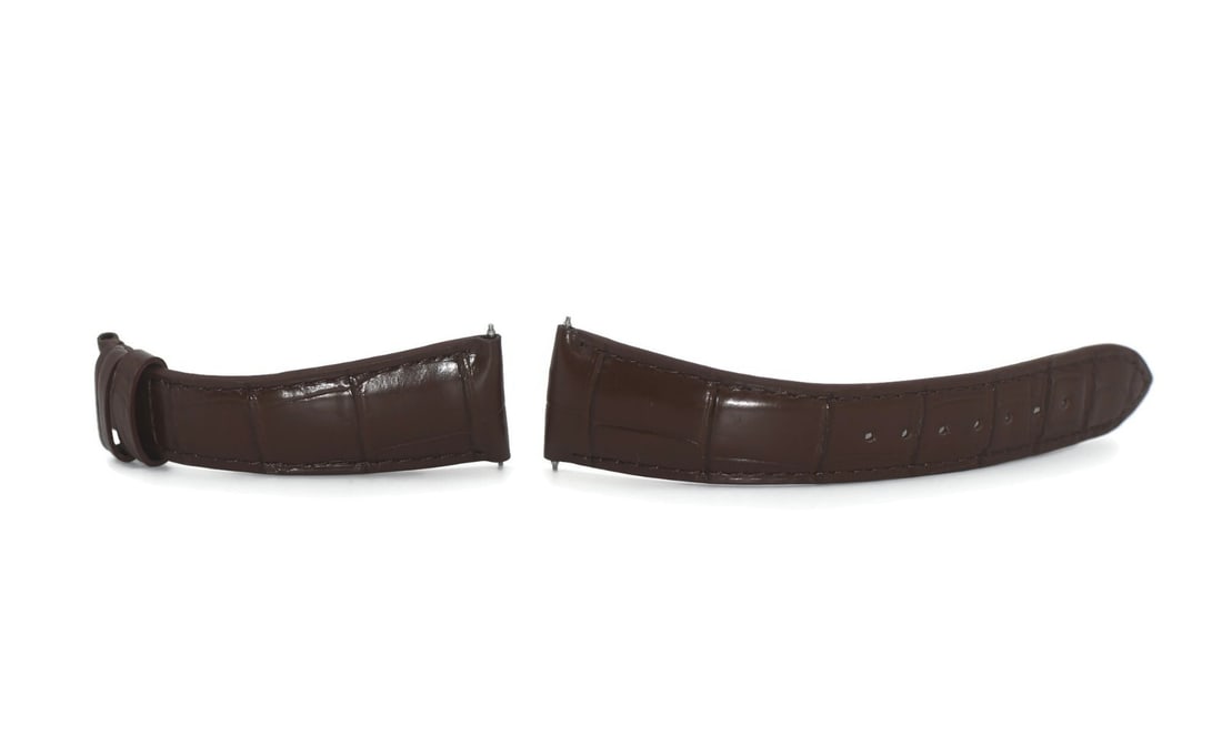Girard-Perregaux 21mm Brown Leather Two-Piece Watch Strap: Girard-Perregaux 21mm Brown Leather Two-Piece Watch Strap This is a pre-owned brown leather strap designed for Girard-Perregaux wristwatches. The strap features a two-piece design and is suitable for 