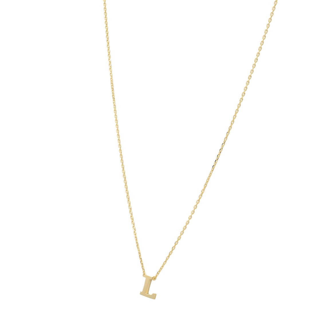 Rachel Koen 14k Yellow Gold 'L' Initial Pendant Necklace with Diamond: Rachel Koen 14k Yellow Gold 'L' Initial Pendant Necklace with Diamond This elegant Yellow Gold 'L' Letter Pendant Necklace by Rachel Koen features a beautiful diamond set in 14k yellow gold. The penda