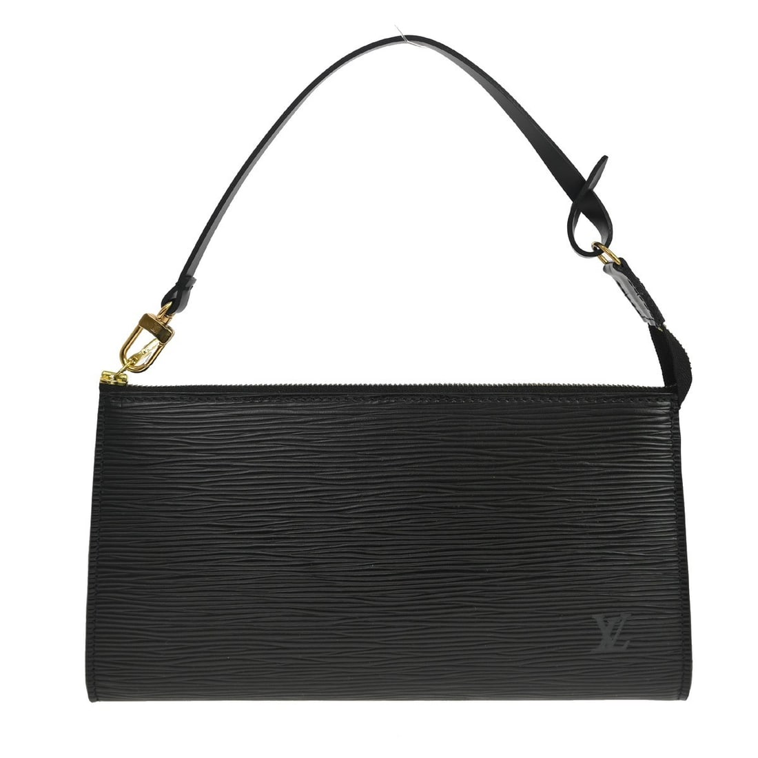 Louis Vuitton Epi Leather Pochette Accessoires Black: Louis Vuitton Epi Leather Pochette Accessoires Black This Louis Vuitton Pochette Accessoires is crafted from black Epi leather, offering a timeless and elegant accessory. Designed for women, it featur