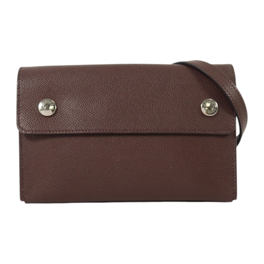 Hermesnap Epsom Leather Shoulder Wallet Rouge Sellier HERMES: Hermesnap Epsom Leather Shoulder Wallet Rouge Sellier HERMES This Hermes PHW Hermesnap Wallet Shoulder Bag is crafted from luxurious Epsom calfskin leather in a sophisticated red hue. Designed for wom