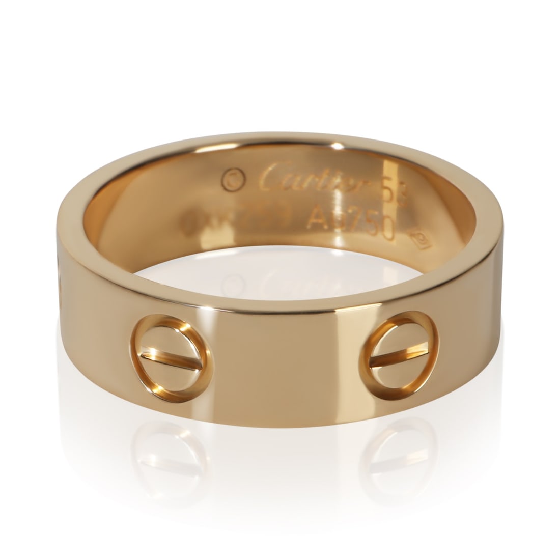 Cartier Love 18k Yellow Gold Ring Size 6.25 Box Papers: Cartier Love 18k Yellow Gold Ring Size 6.25 Box Papers This Cartier Love Ring is crafted from 18k yellow gold and is part of the iconic Love collection. Designed for women, it features a sleek and tim