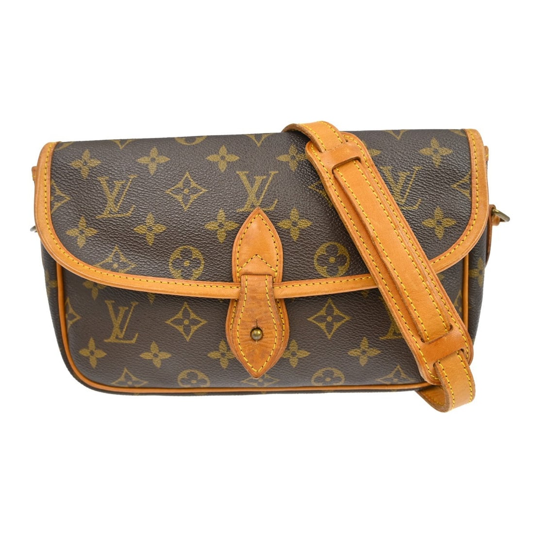 Louis Vuitton Gibeciere PM monogram shoulder bag M42248: Louis Vuitton Gibeciere PM monogram shoulder bag M42248 This Louis Vuitton Monogram Gibeciere PM shoulder bag features the iconic monogram canvas with brown leather trim and gold-colored hardware. Des