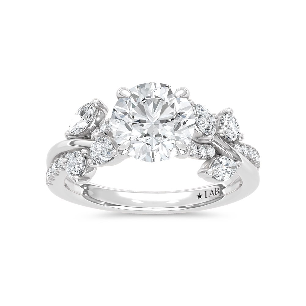 14K White Gold Lab Grown Diamond 3 5/8 Ct.Tw. Engagement Ring: 14K White Gold Lab Grown Diamond 3 5/8 Ct.Tw. Engagement Ring 14k White Gold Stone Color: D-f Stone Clarity: Vs Each ring is presented in standard size 6.5. Complimentary resizing is available between