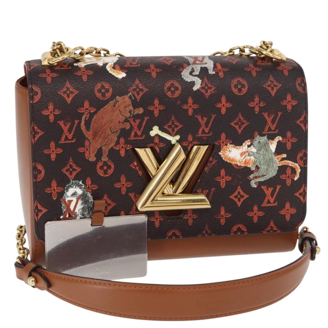 LOUIS VUITTON Catgram Twist MM Monogram Canvas Shoulder Bag M44408: LOUIS VUITTON Catgram Twist MM Monogram Canvas Shoulder Bag M44408 The LOUIS VUITTON Catgram Twist MM Shoulder Bag is a stylish accessory crafted in France from premium Monogram Canvas. This shoulder 