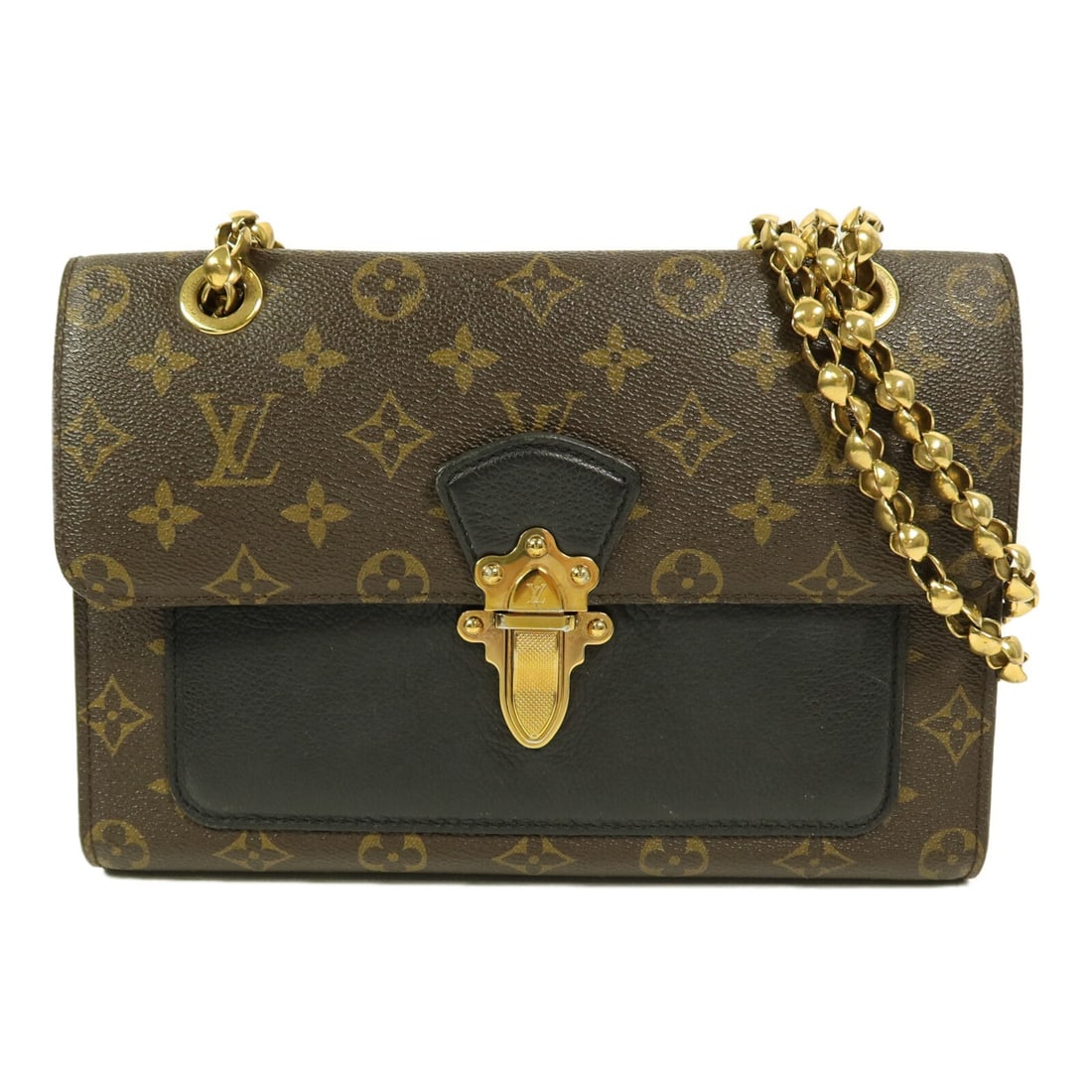 Louis Vuitton Victoire Monogram Chain Shoulder Bag Brown Black (1 of 16)
