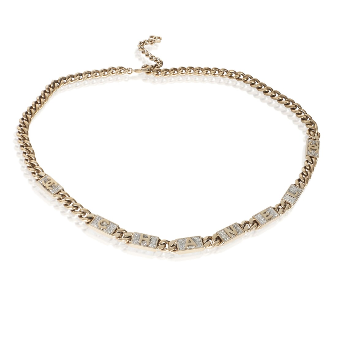 Chanel 2021 Strass Logo Gold-Plated Belt 37 in (1 of 3)