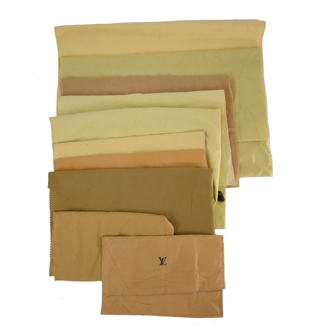 Louis Vuitton cotton dust bags set of 10 brown beige: Louis Vuitton cotton dust bags set of 10 brown beige This is a set of 10 Louis Vuitton dust bags crafted from 100% cotton in brown and beige. Designed for unisex use, these dust bags are ideal for pro