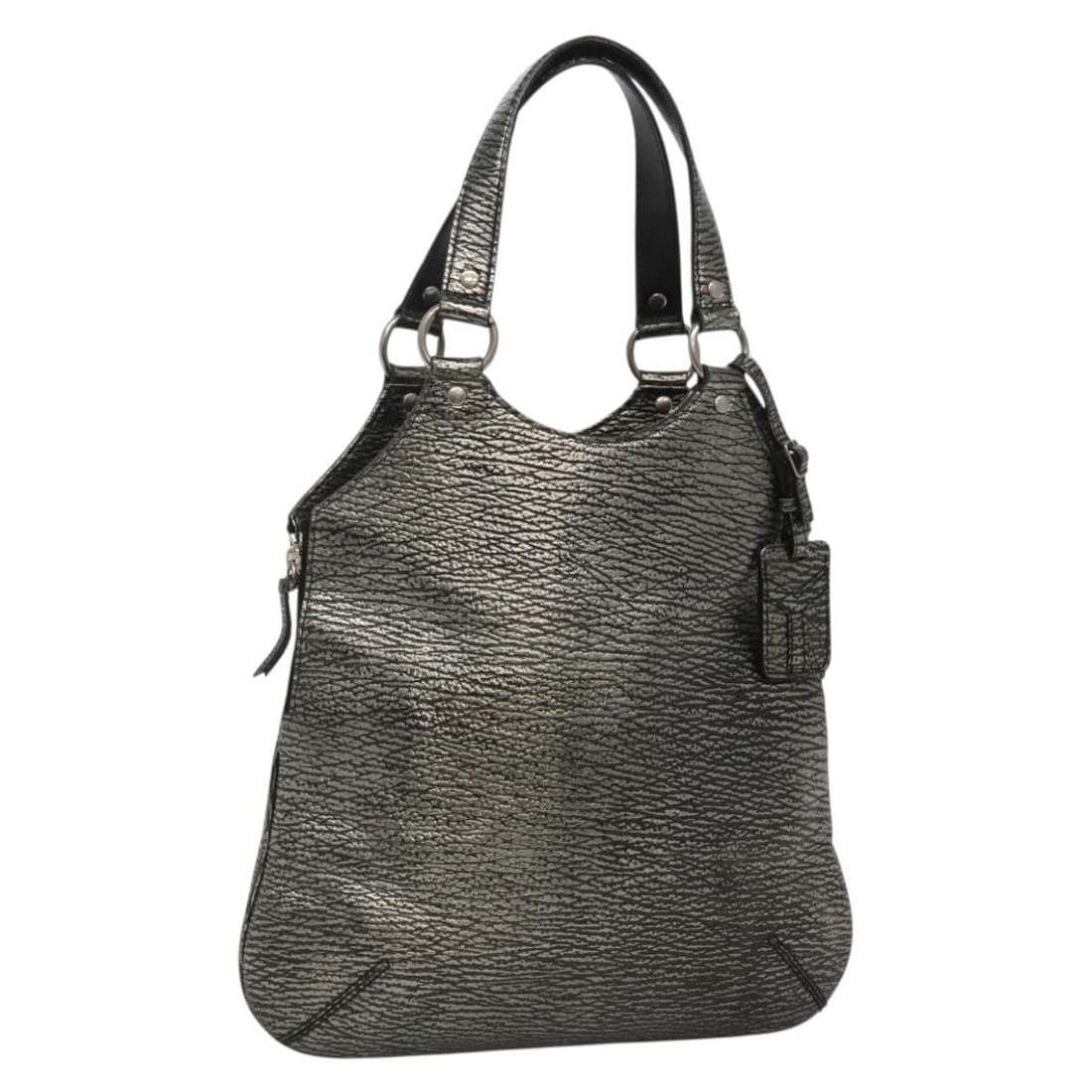 SAINT LAURENT Metropolis Silver Leather Shoulder Bag Auth Italy: SAINT LAURENT Metropolis Silver Leather Shoulder Bag Auth Italy This SAINT LAURENT Metropolis Shoulder Bag is a stylish accessory crafted from high-quality leather in a striking silver hue. The bag me
