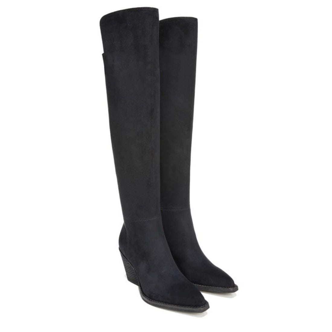 Zodiac Women's Ronson Black Faux Suede Knee High Boots: Zodiac Women's Ronson Black Faux Suede Knee High Boots Step out in style with these Women's Zodiac Ronson Knee High Boots in Black Faux Suede. Designed with a solid pattern and an almond toe, these bo