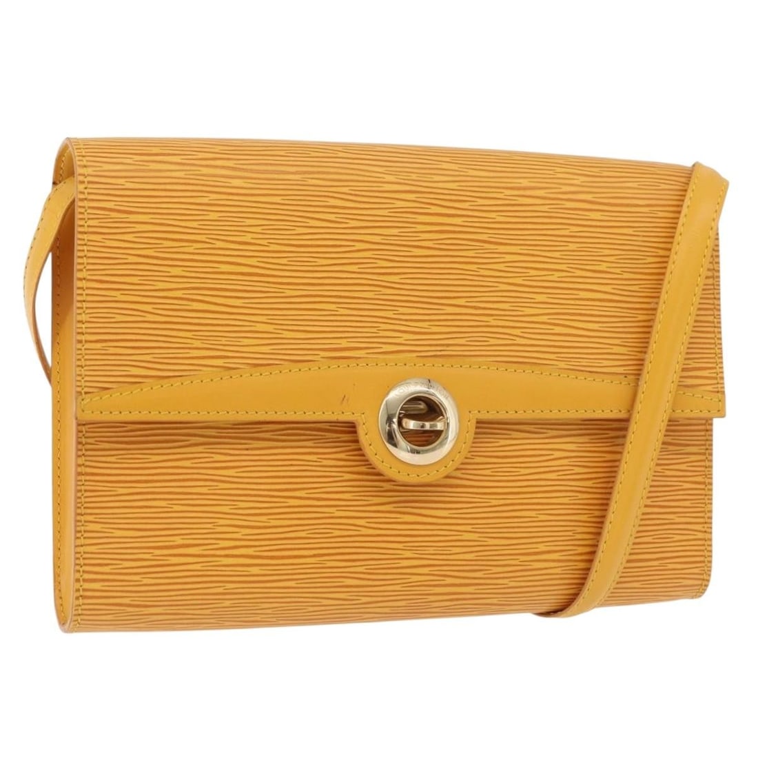 Louis Vuitton Epi Leather Yellow Arsch Shoulder Bag M52579: Louis Vuitton Epi Leather Yellow Arsch Shoulder Bag M52579 This Louis Vuitton Epi Arsch shoulder bag features a yellow Epi leather exterior and is designed for women. The bag includes a shoulder strap