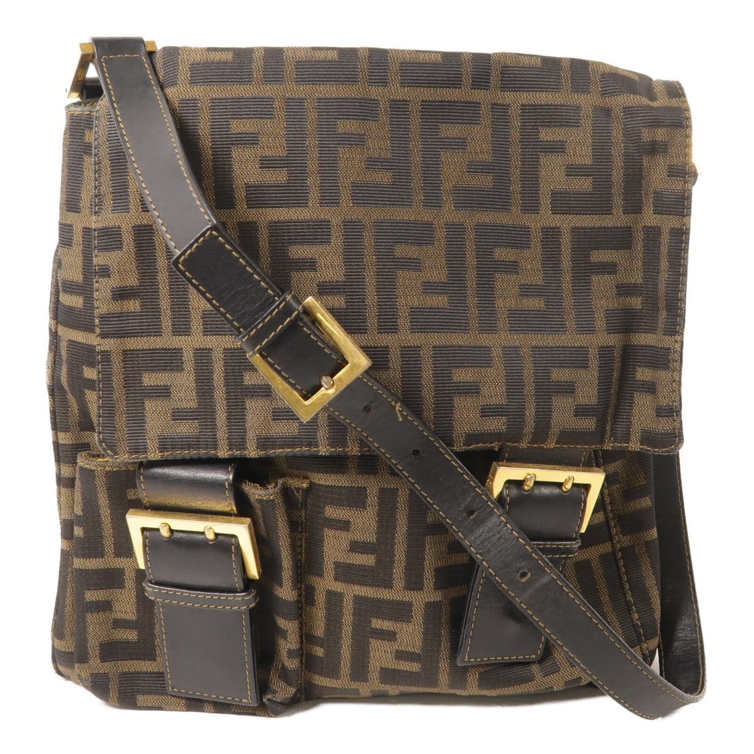 Fendi Brown Canvas Zucchino Pattern Women's Shoulder Bag: Fendi Brown Canvas Zucchino Pattern Women's Shoulder Bag This FENDI Zucchino shoulder bag features a classic brown canvas exterior and is designed for women. Made in Italy, the bag showcases reasonabl