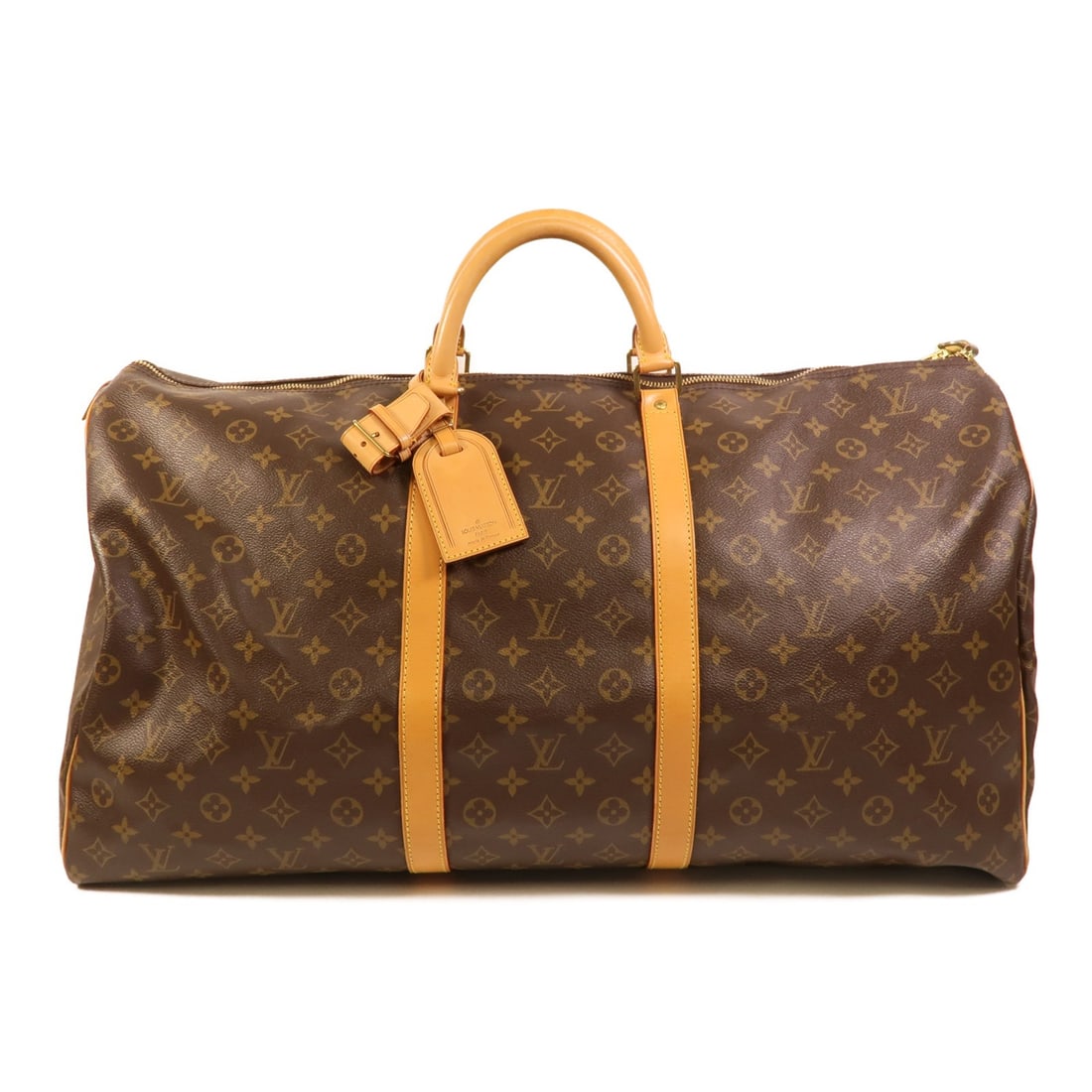 Louis Vuitton Keepall 60 Monogram Brown Travel Bag M41422: Louis Vuitton Keepall 60 Monogram Brown Travel Bag M41422 This Louis Vuitton Keepall 60 Boston Hand Bag features the iconic Monogram pattern in brown PVC coated canvas. Designed for versatile travel, 