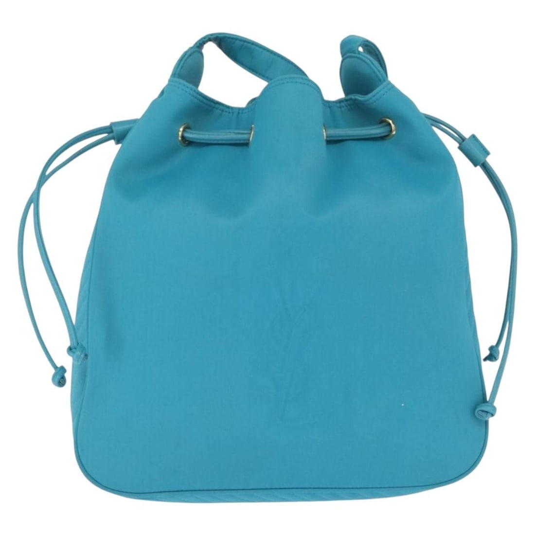 Turquoise Nylon Vintage Saint Laurent Shoulder Bag for Women: Turquoise Nylon Vintage Saint Laurent Shoulder Bag for Women This Saint Laurent vintage shoulder bag features a turquoise nylon exterior, designed for women. The bag shows some loss of shape, rubbing,