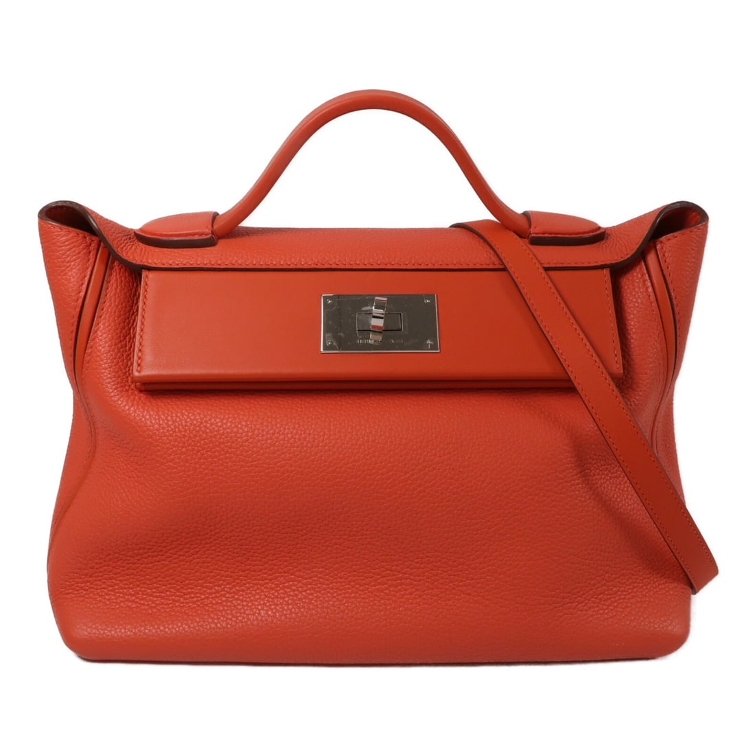 Hermes 24 24 29cm Orange Taurillon Clemence 2 Way Shoulder Bag (1 of 14)