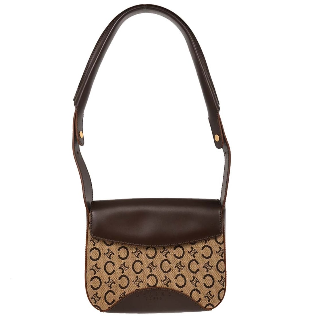 Celine Macadam Brown Canvas Leather Handbag MC99/2: Celine Macadam Brown Canvas Leather Handbag MC99/2 This Celine Macadam handbag features a stylish brown exterior crafted from a combination of canvas and leather. Designed for casual occasions, it is 